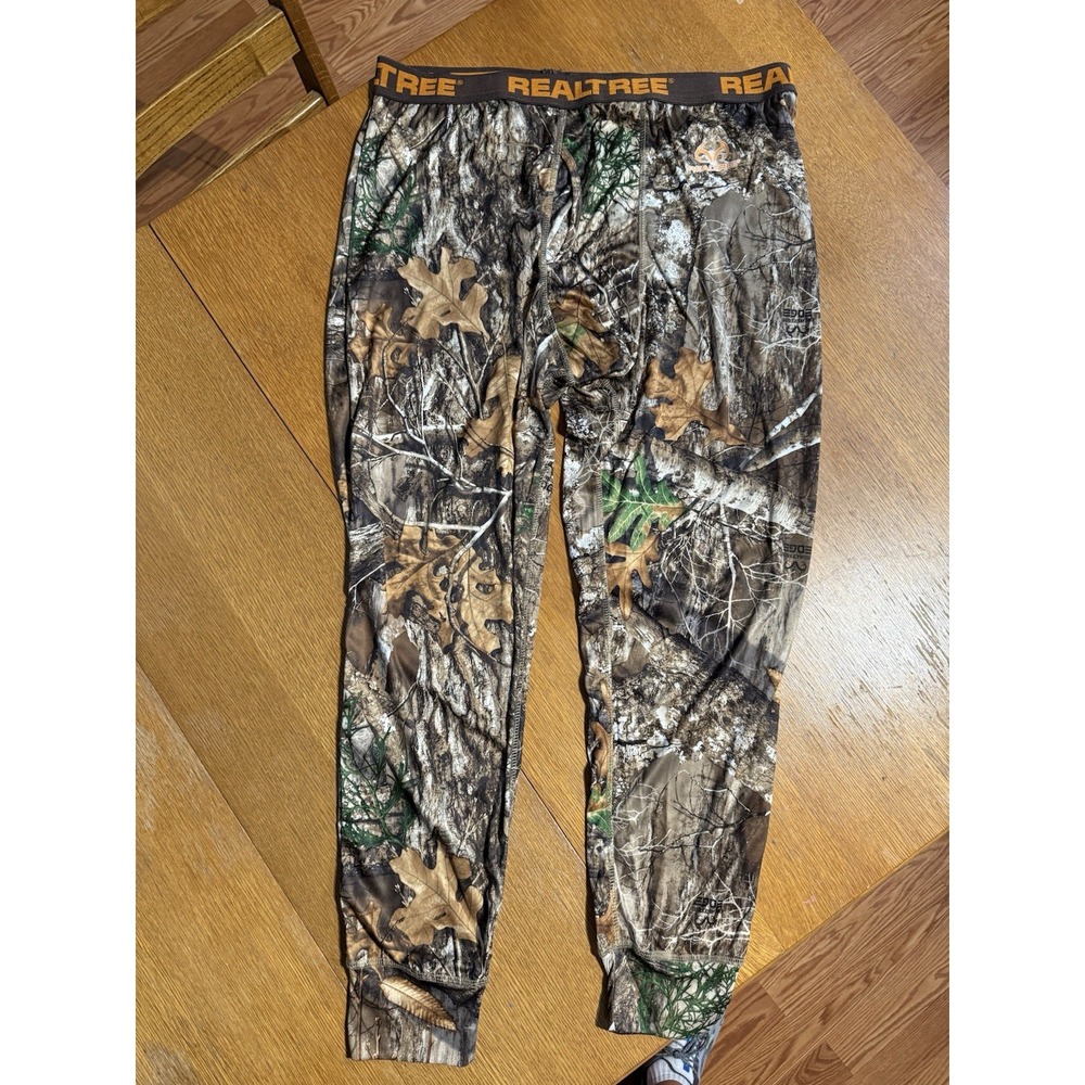 Realtree Edge Base Layer Bottoms Pants Underwear‎ Stretch Camo Men's XL 40-42